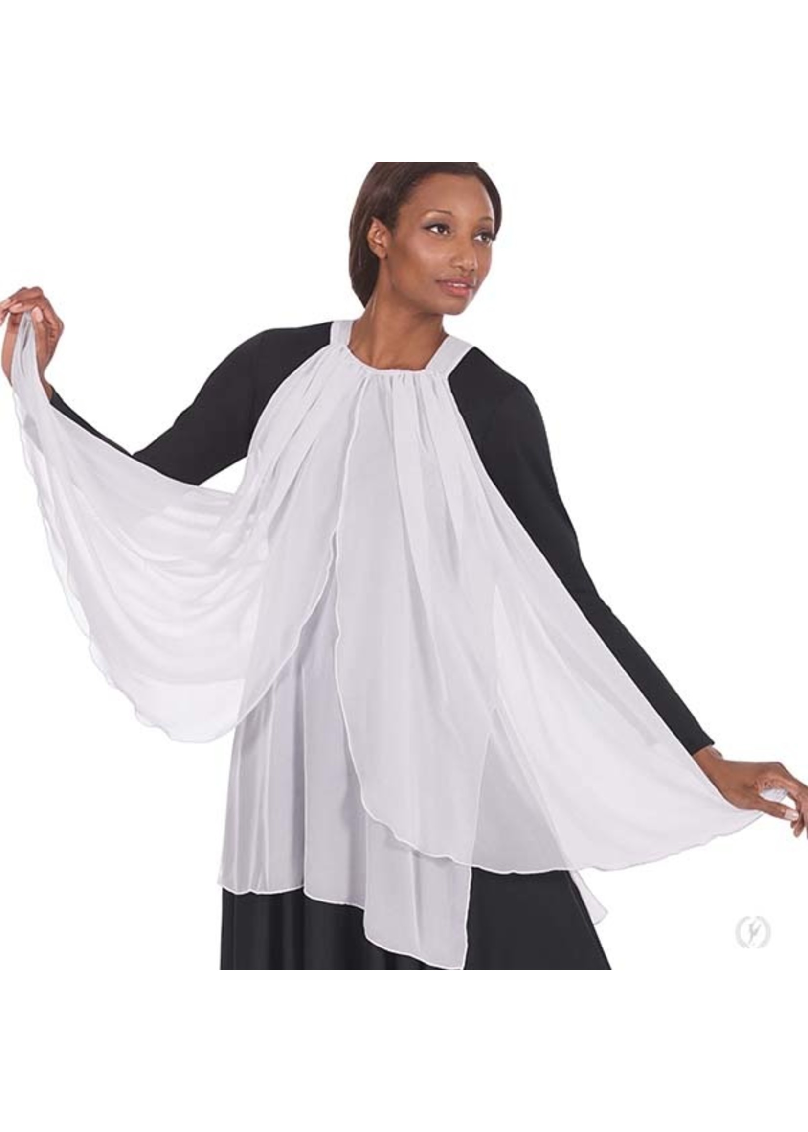 ET Chiffon Layered Panel Praise Overlay with Finger Loops