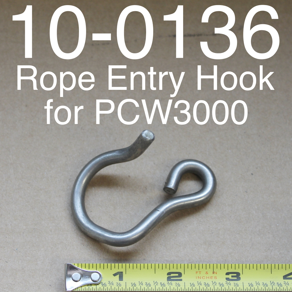Rope Entry Hook for PCW3000 ONLY, This hook prevents the rope from