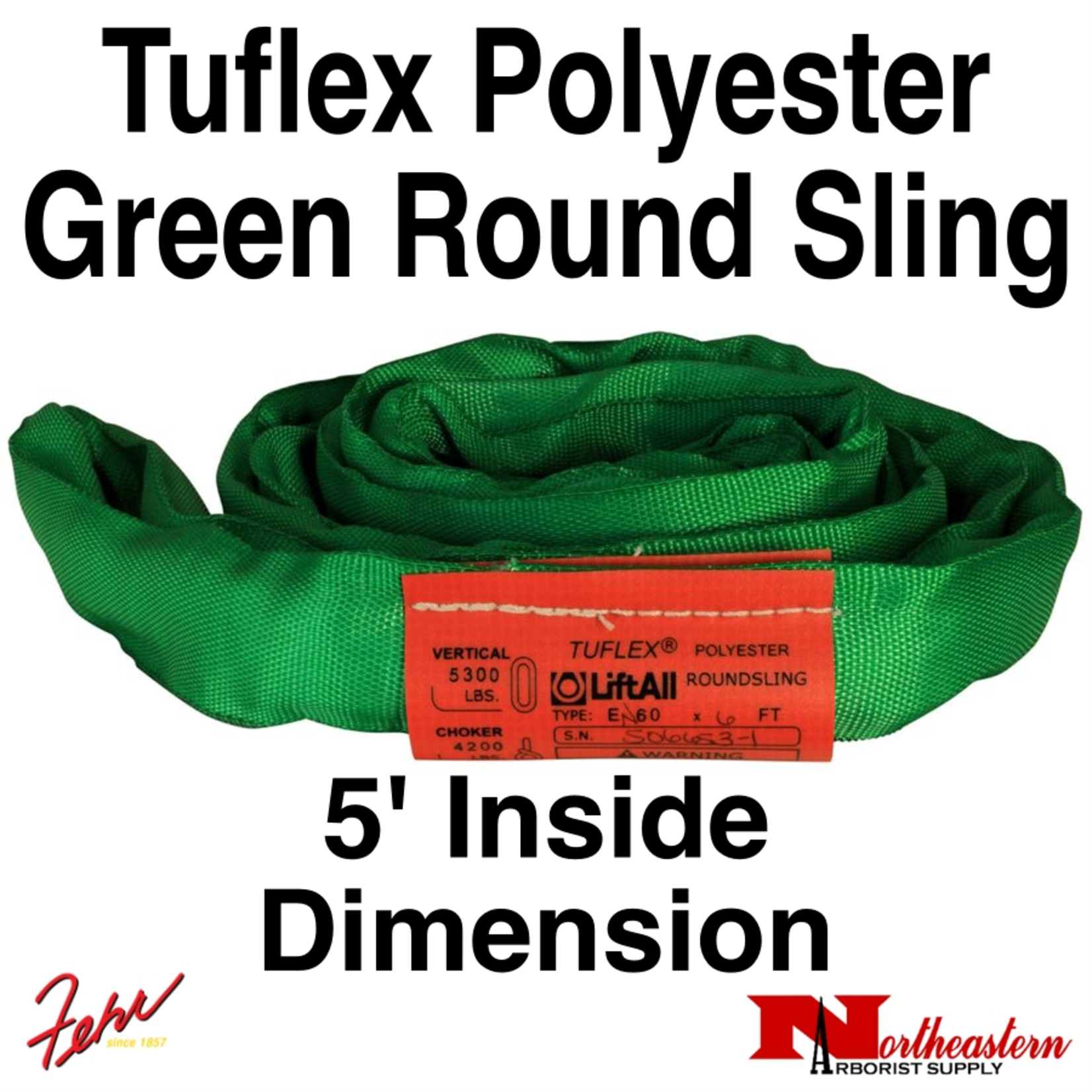 Lift-All® Tuflex Round Sling 5' Green