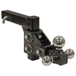 Buyers Adjustable Tri-Ball Hitch Solid Shank with Chrome Balls