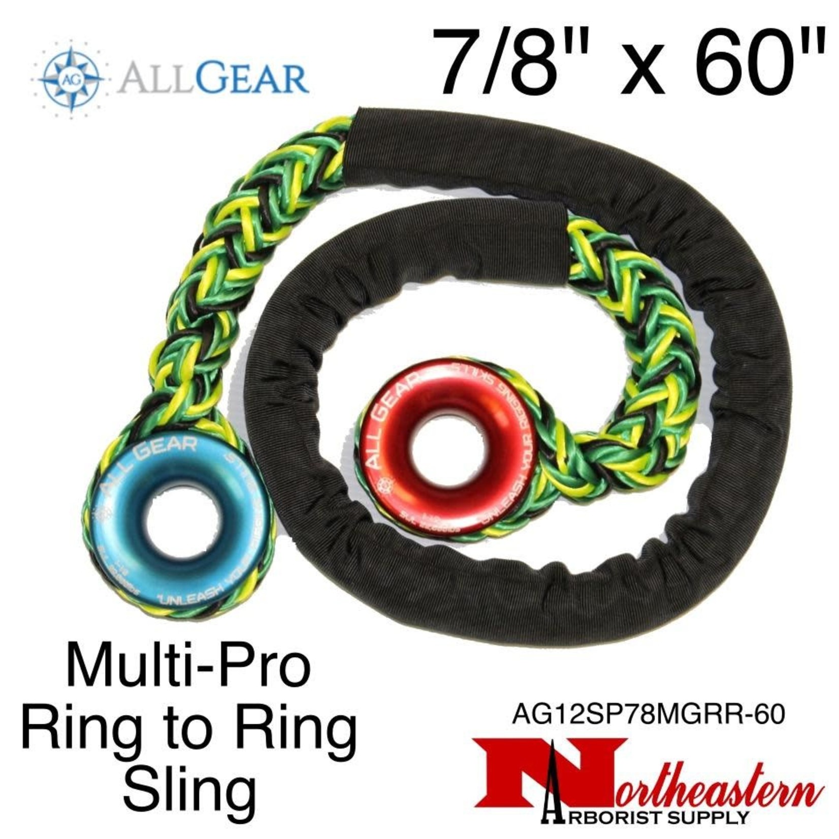 All Gear Inc. Multi Pro Ring To Ring Sling 7/8" x 60" 32,000 Lb. Avg. Tensile.