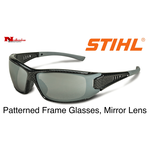 Patterned Frame Glasses Silver Mirror