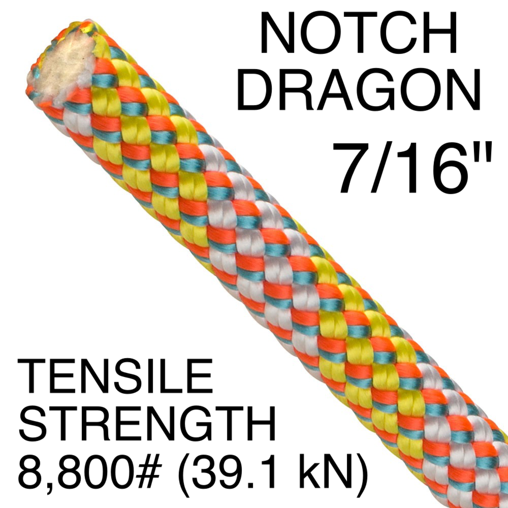 Sterling Notch Dragon 7/16" x 150' One End Grizzly Spliced (Gs)