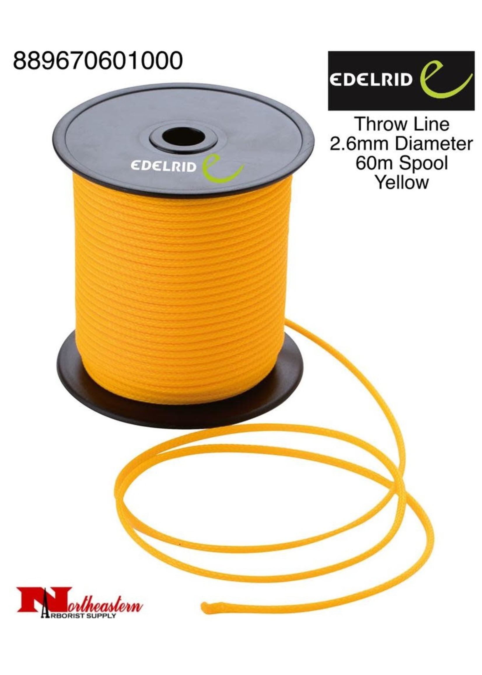 EDELRID Throw Line 2.6mm Diameter, 60M Spool, Yellow