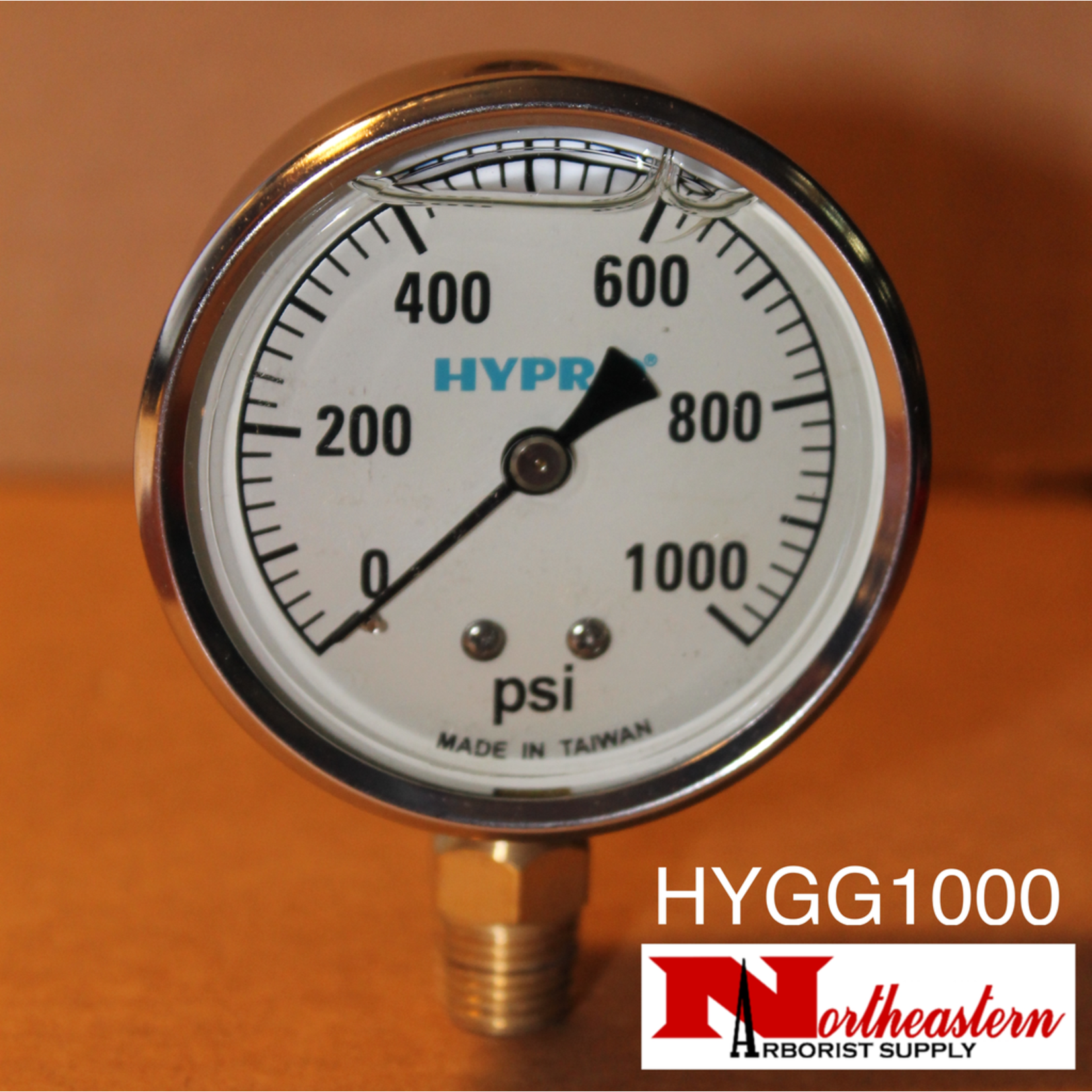 Gauge 0-1000 Psi, Filled, Stainless Case 1/4" NPT Base Mount