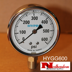 Gauge 0-600 psi, Filled, Stainless Case 1/4" NPT Base Mount