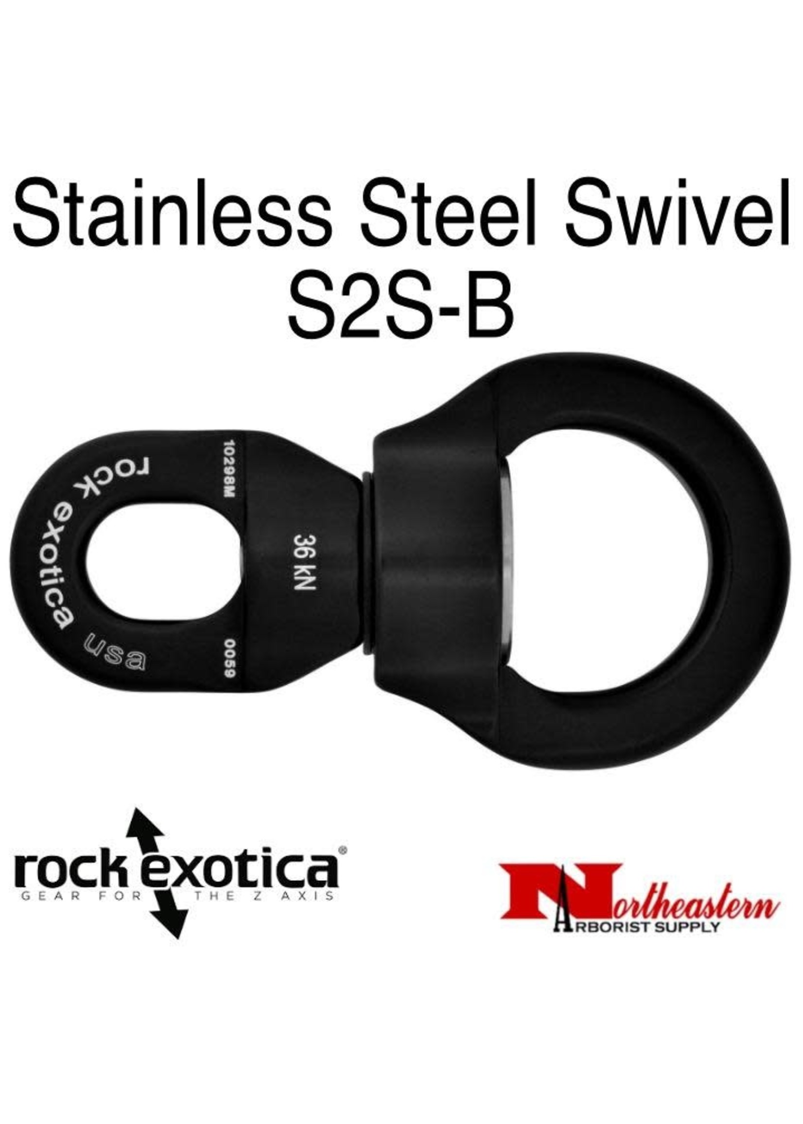 Rock Exotica Rotator Round Stainless Steel Swivel (Small/Black)
