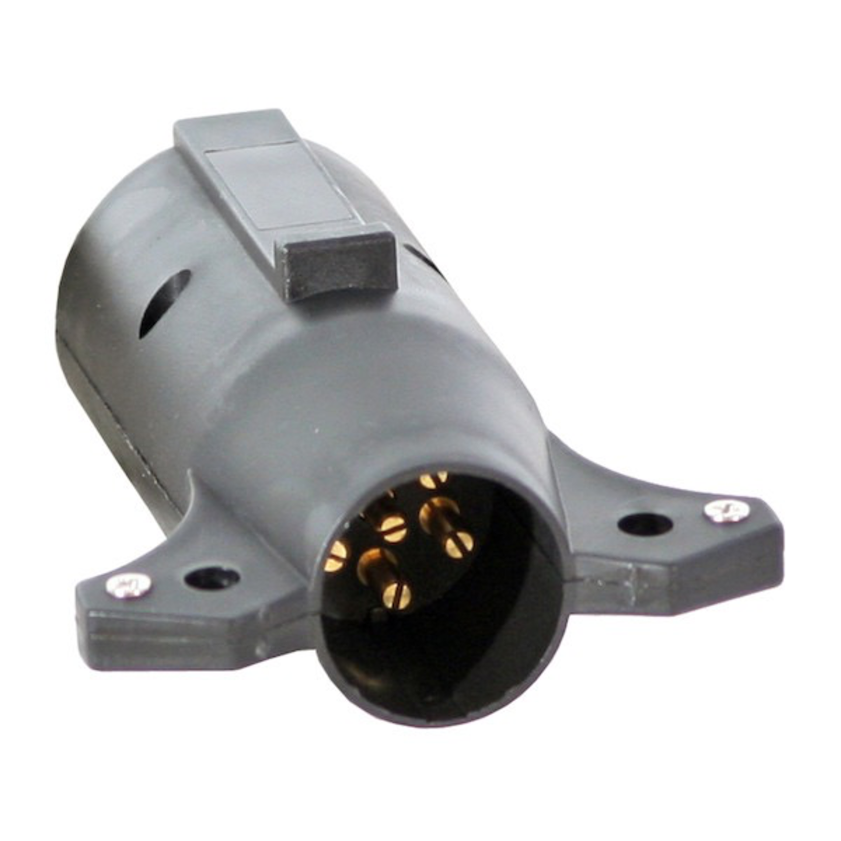 Buyers Trailer Plug Adapter, 7-Pin Flat To 6-Pin Round Adapter, Plastic (Center Pin Auxiliary Power)