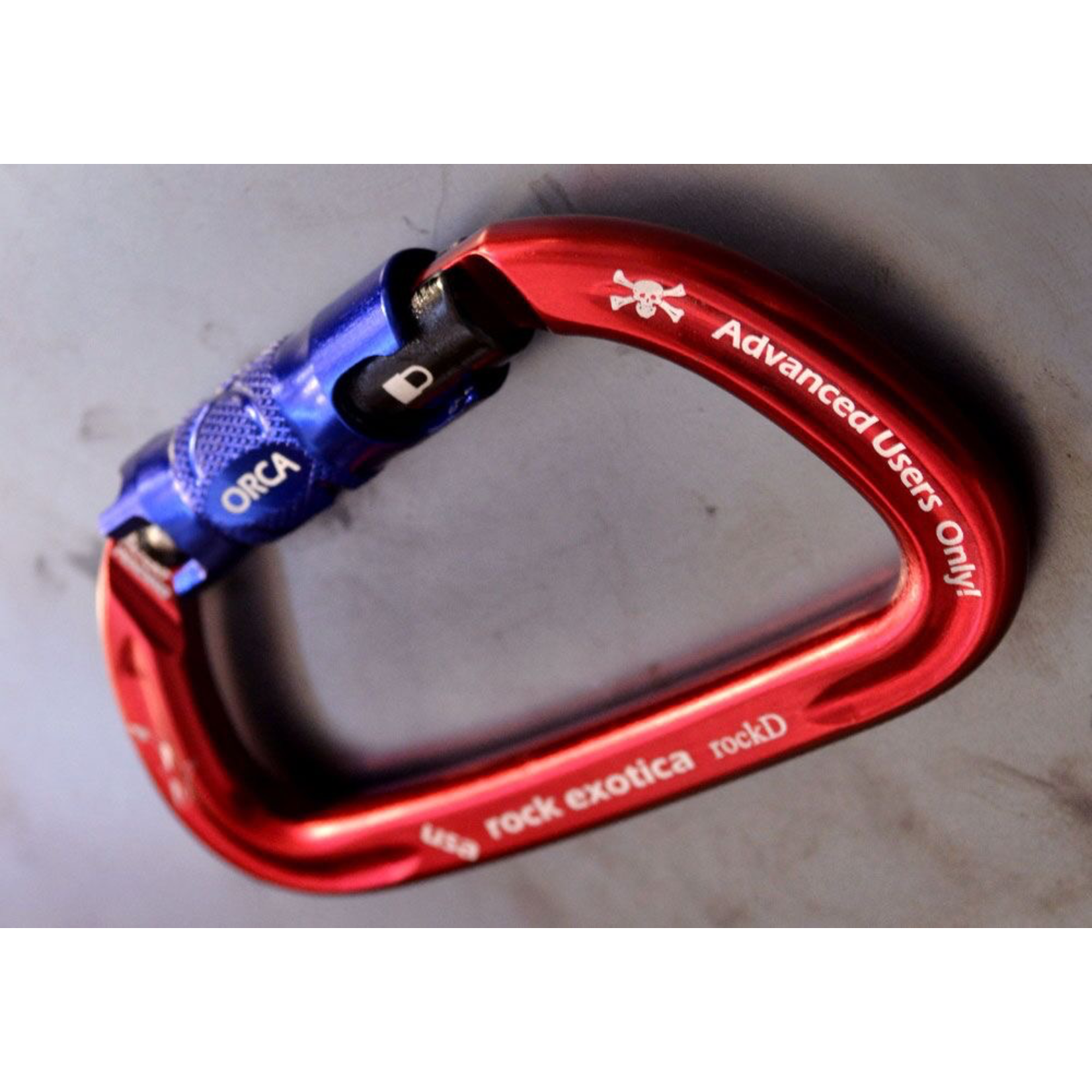 Rock Exotica RockD Auto-Lock D Carabiner C2-A - Steel Climbing 'Biner