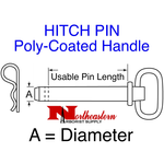 Buyers Hitch Pin, Poly-Coated Handle, Powder-Coated Steel Shank, 5/8in X 4in