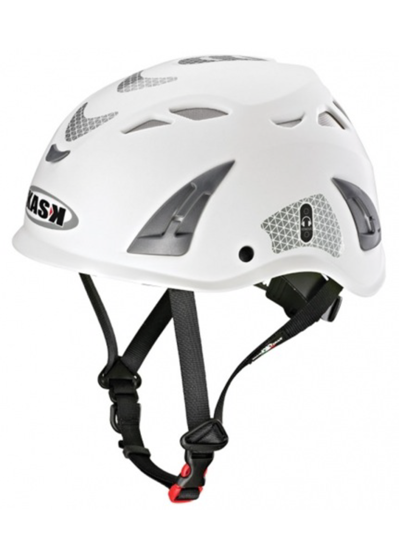 KASK White Hi-Viz Kask Plasma Work Helmet with Adapter For Ear Defenders