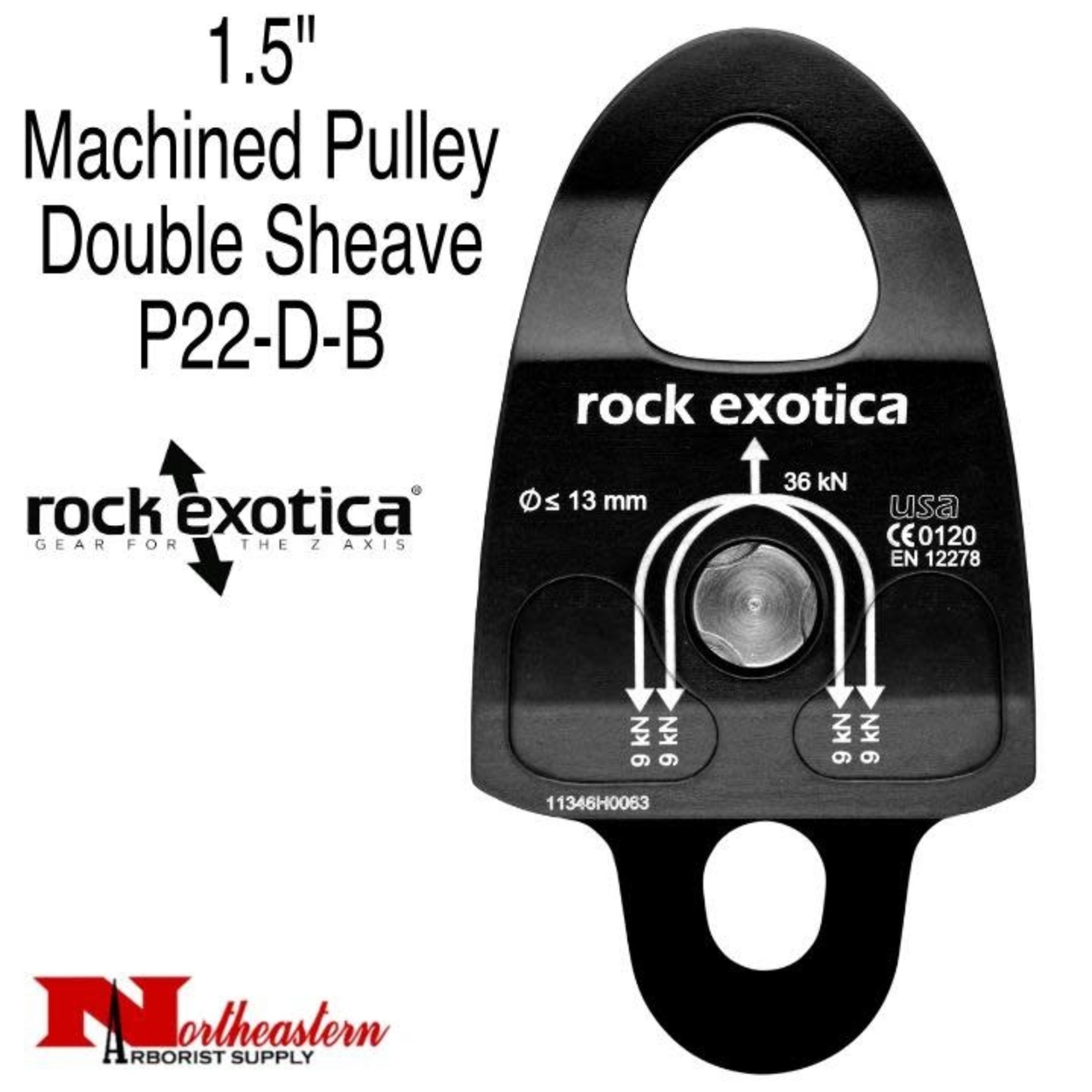 Rock Exotica Machined Rescue Pulley (Double/Black)