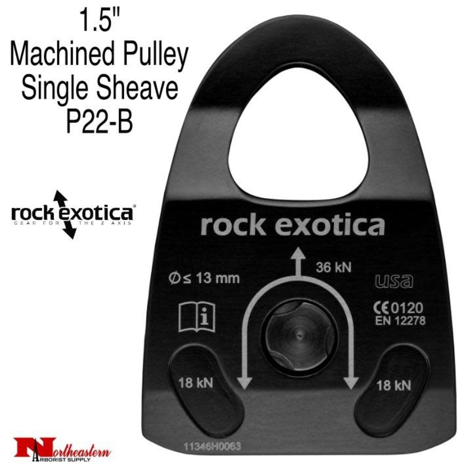 Rock Exotica Machined Rescue Pulley (Single/Black)