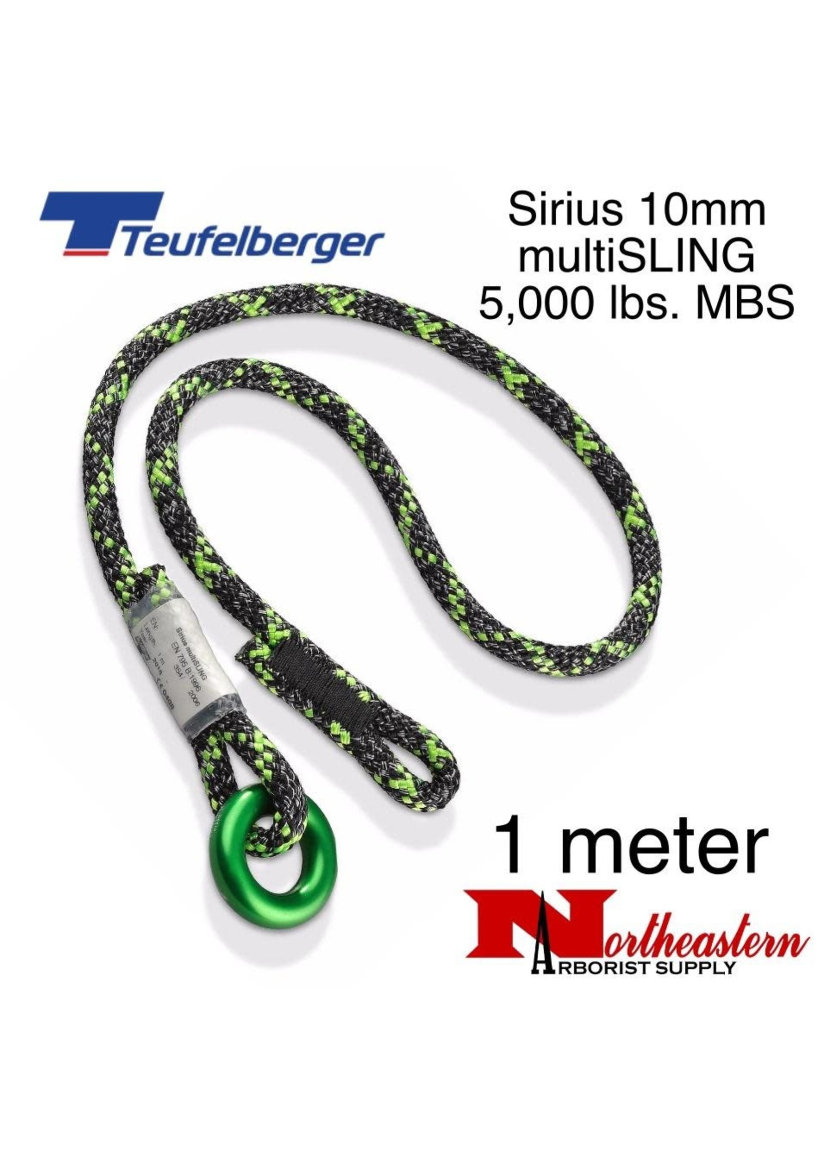 Teufelberger Sirius Multisling Black/Green 10mm x 1M 5,000Lbs. MBS