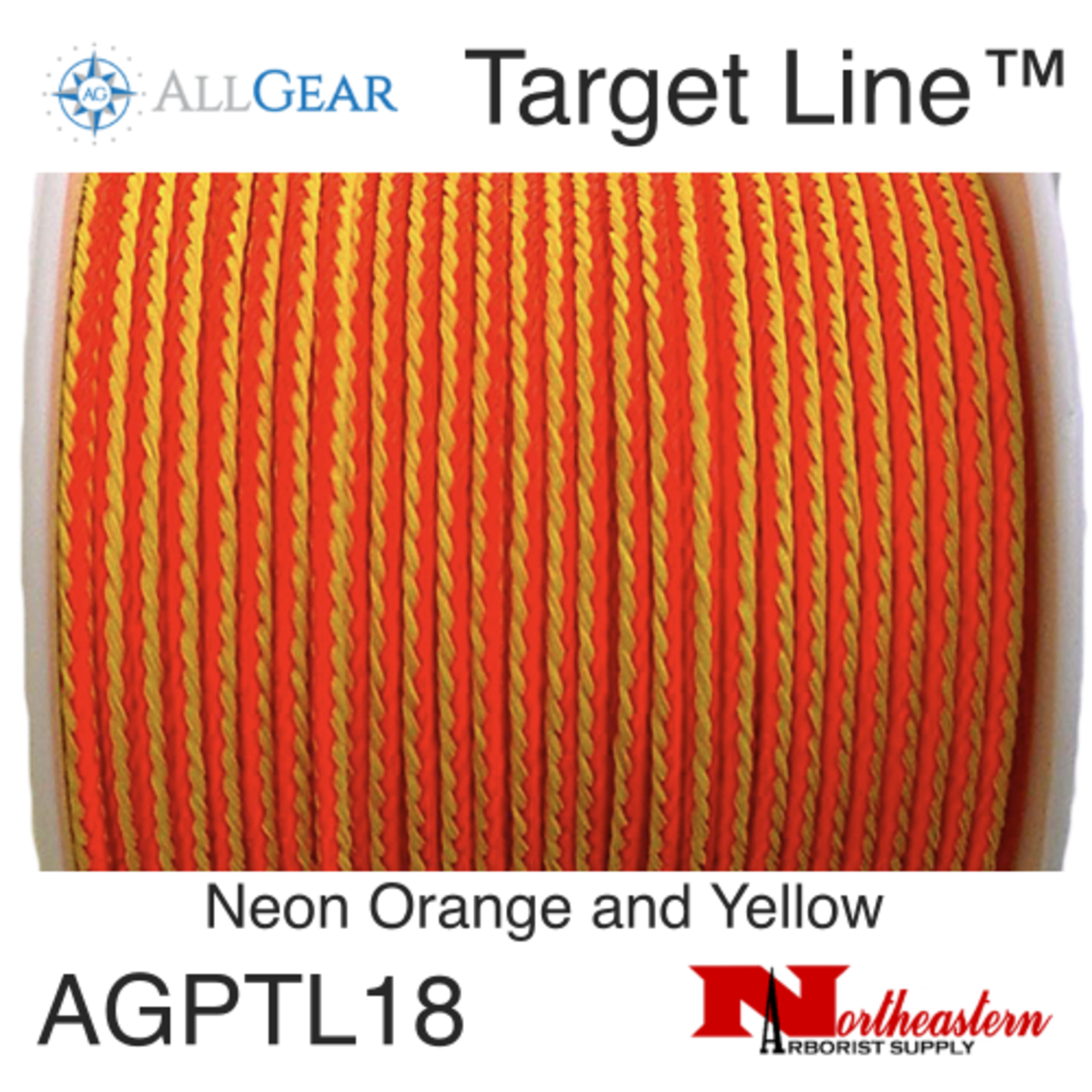 All Gear Inc. Target Line 1/8" x 200' Bright Yellow & Orange Braided Polyethylene Throw Line