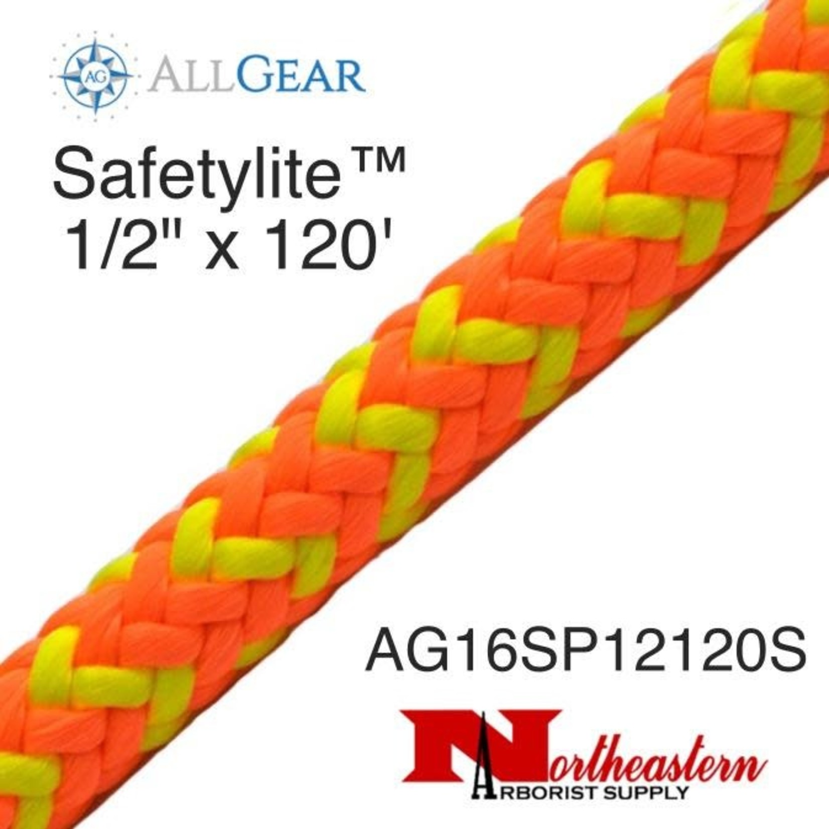 All Gear Inc. Safetylite, 1/2" x 120' 7500 Lbs.