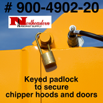 Padlock With Long Shackle Keyed to Secure The Chipper Hood and/or Doors