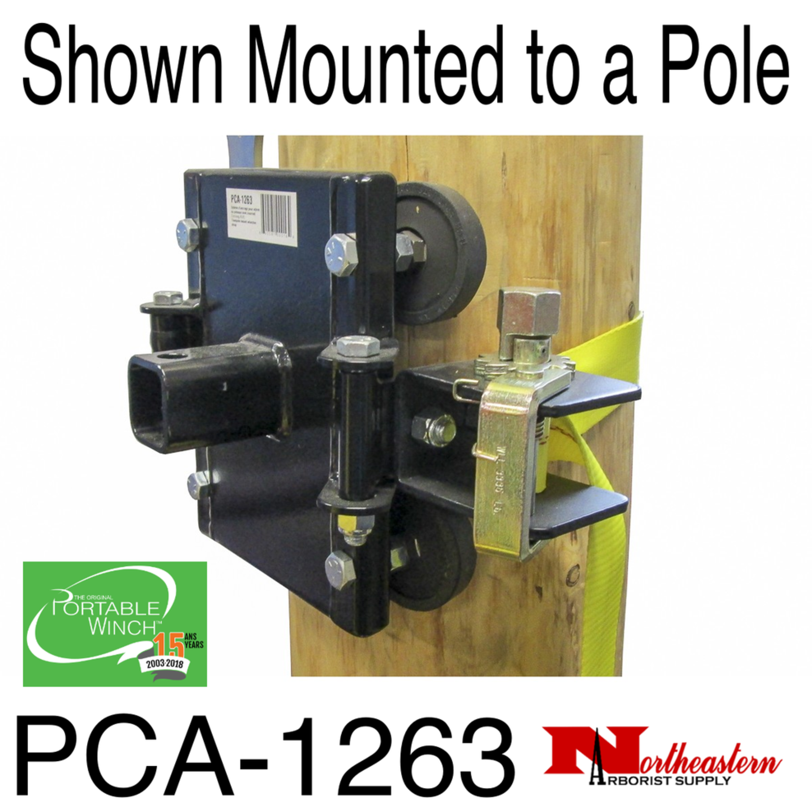PORTABLE WINCH CO. Anchoring System for Tree or Pole with 10' Strap & Rubber Pads - Note: This system is not intended for standalone use and must be combined with other accessories.