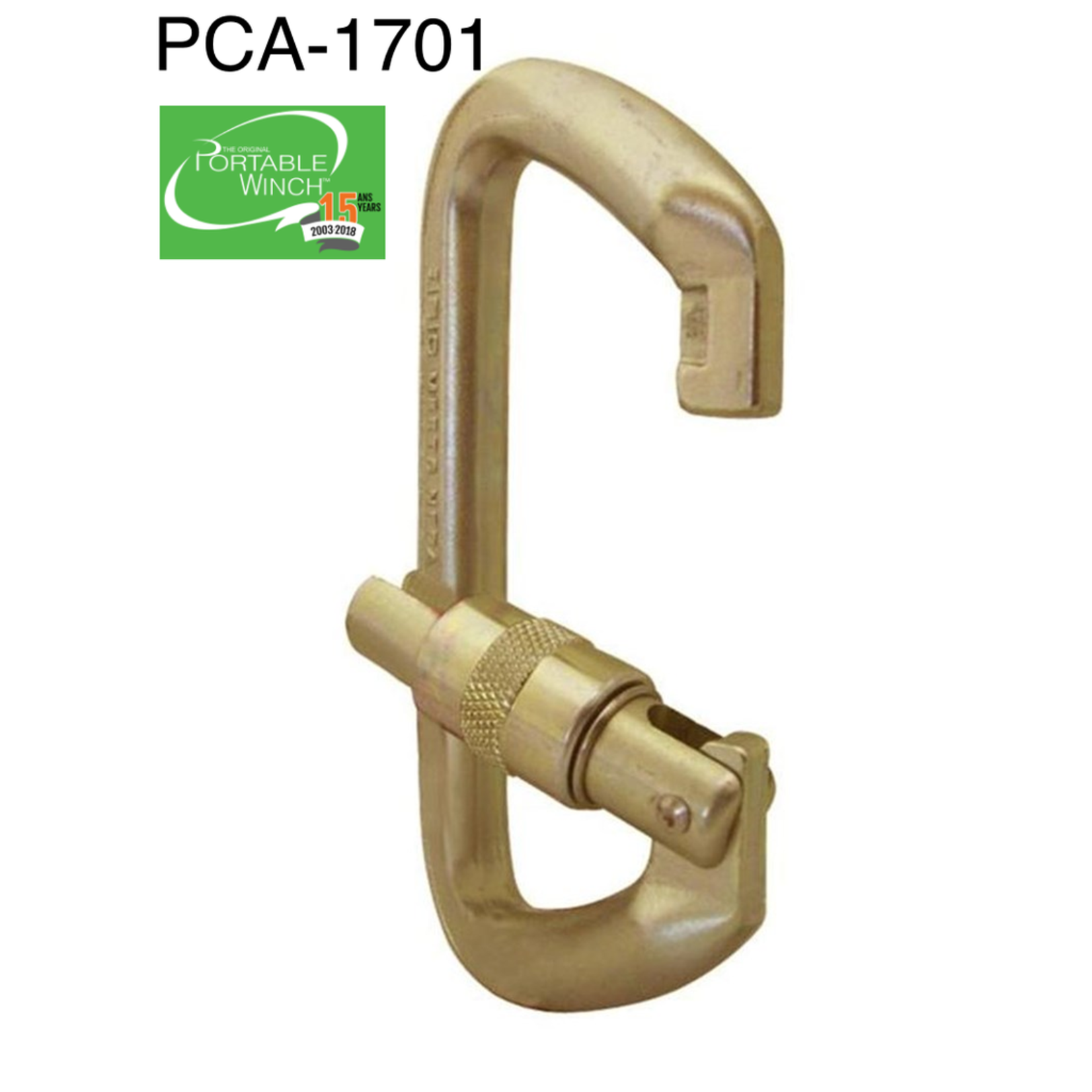 PORTABLE WINCH CO. Carabiner, Heavy Duty Steel Screw Gate Locking 70 Kn Mbs -Kh219Sg