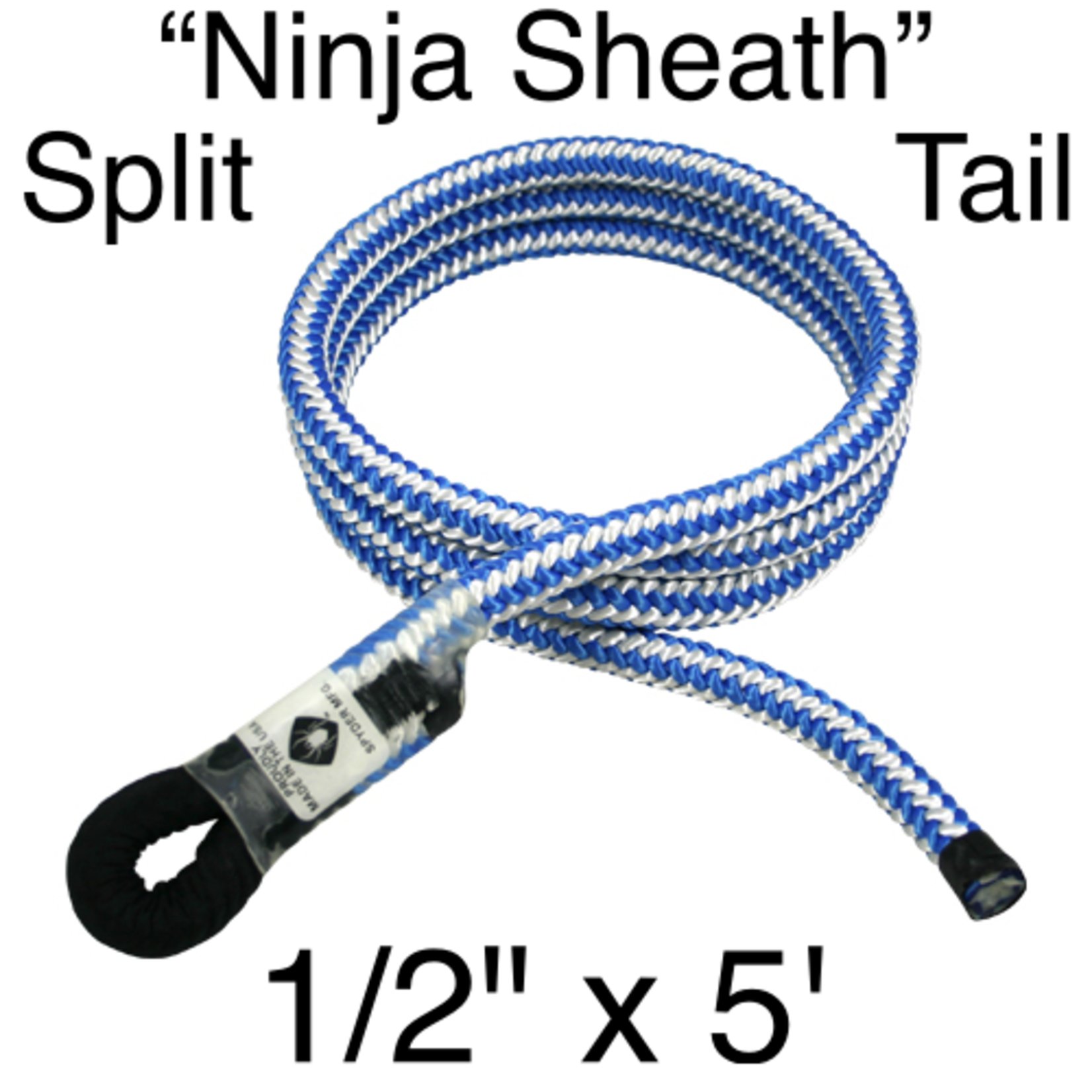 Spyder Manufacturing Split Tail "Ninja Sheath" 1/2" x 5' (60) Blue & White