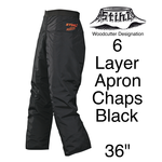 WOODCUTTERS APRON CHAPS 36" 6 LAYER BLACK