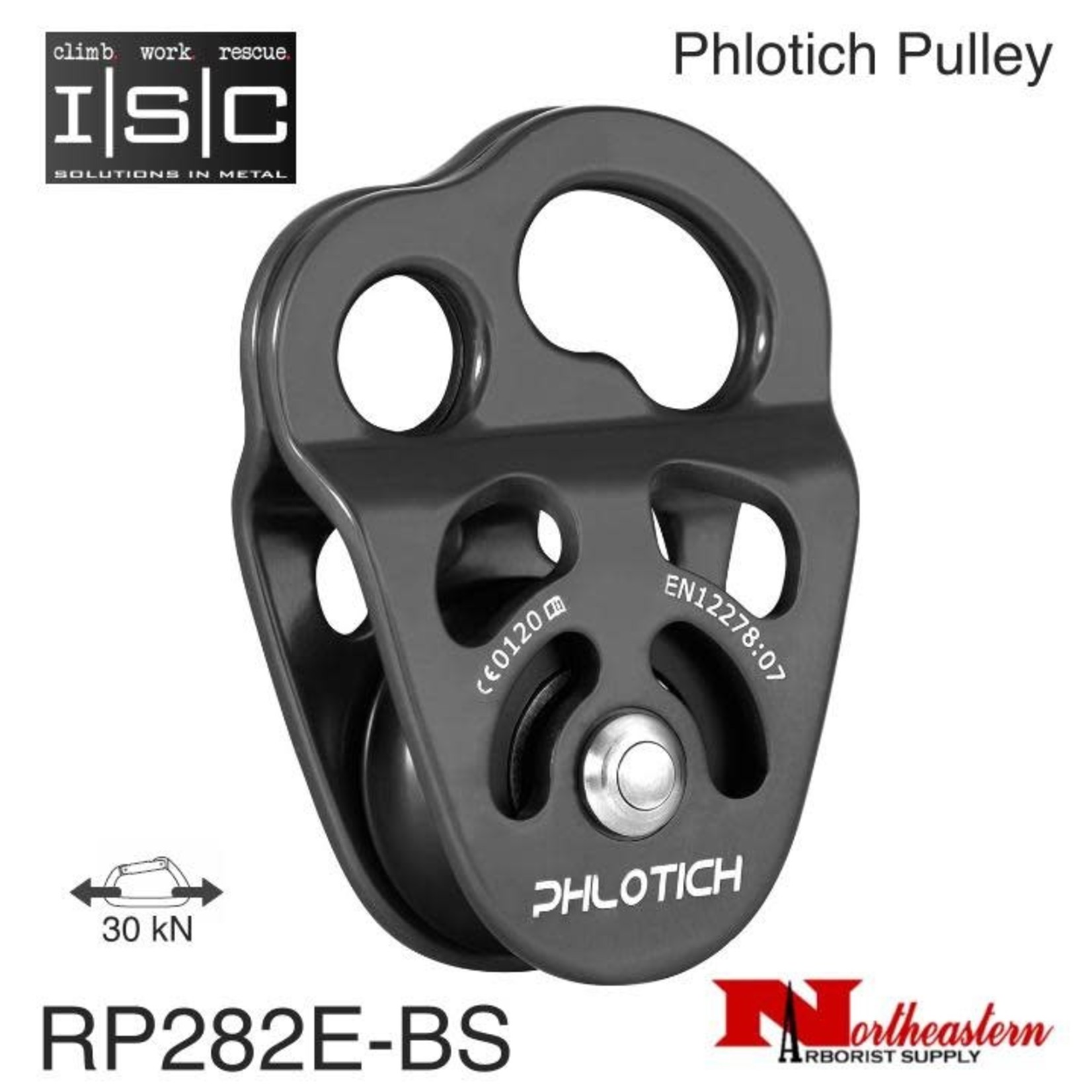 ISC Pulley Phlotich Gray With Bushings 30kN 1/2" Rope Max.