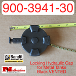 Locking Hydraulic Cap For Bandit Metal Tanks, Black Open Vented
