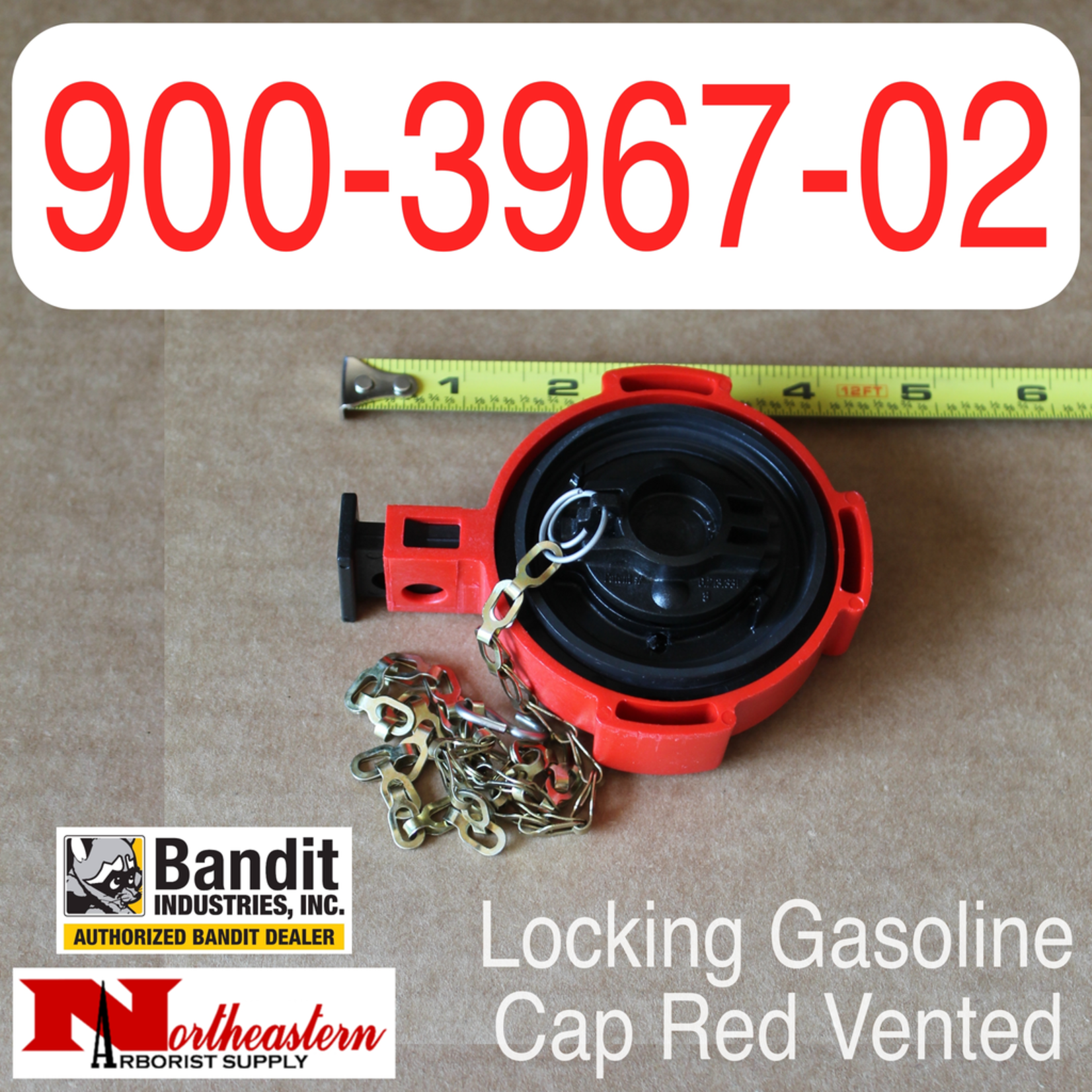 Locking Gasoline Cap Red Open Vented