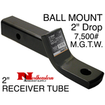 Buyers Hitch Ball Mount, 2" Square, 2" Drop, 6,000# M.G.T.W.