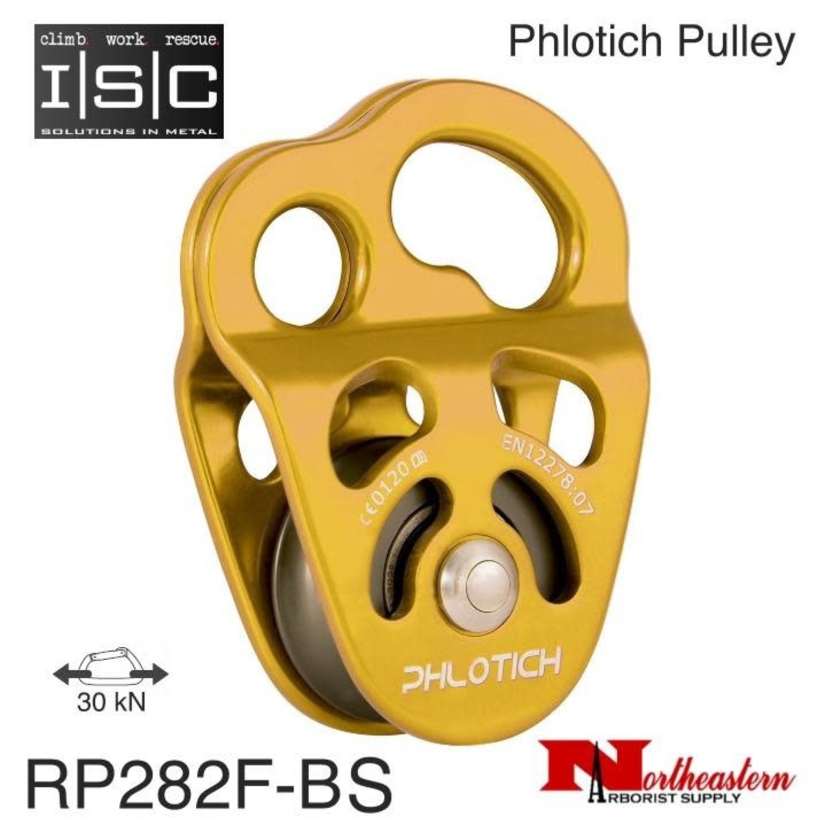 ISC Pulley Phlotich Gold with Bushing 30kN 1/2" Rope Max.