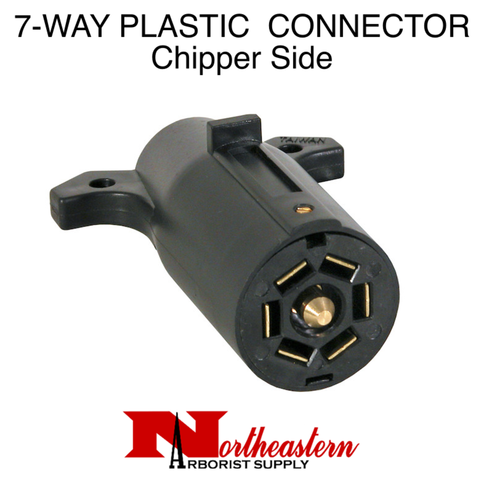 Buyers Trailer End Connector, 7-Pin Plastic (Flat) For Wire On Chipper