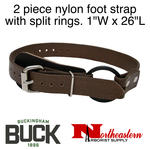 Buckingham Two Piece Nylon Foot Strap With Split Rings. 1" W x 26" L Assembled.