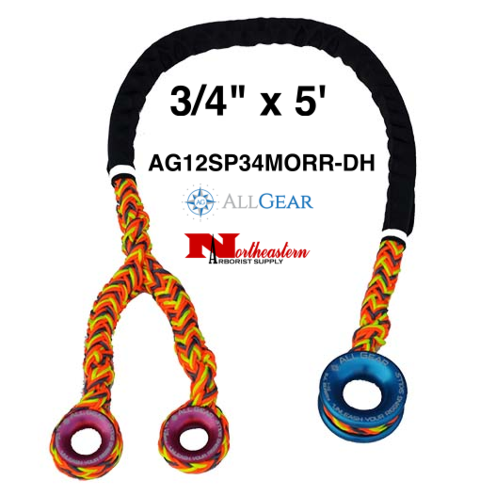 All Gear Inc. Sling, Ring To Ring with Double Head, 3/4" x 5'