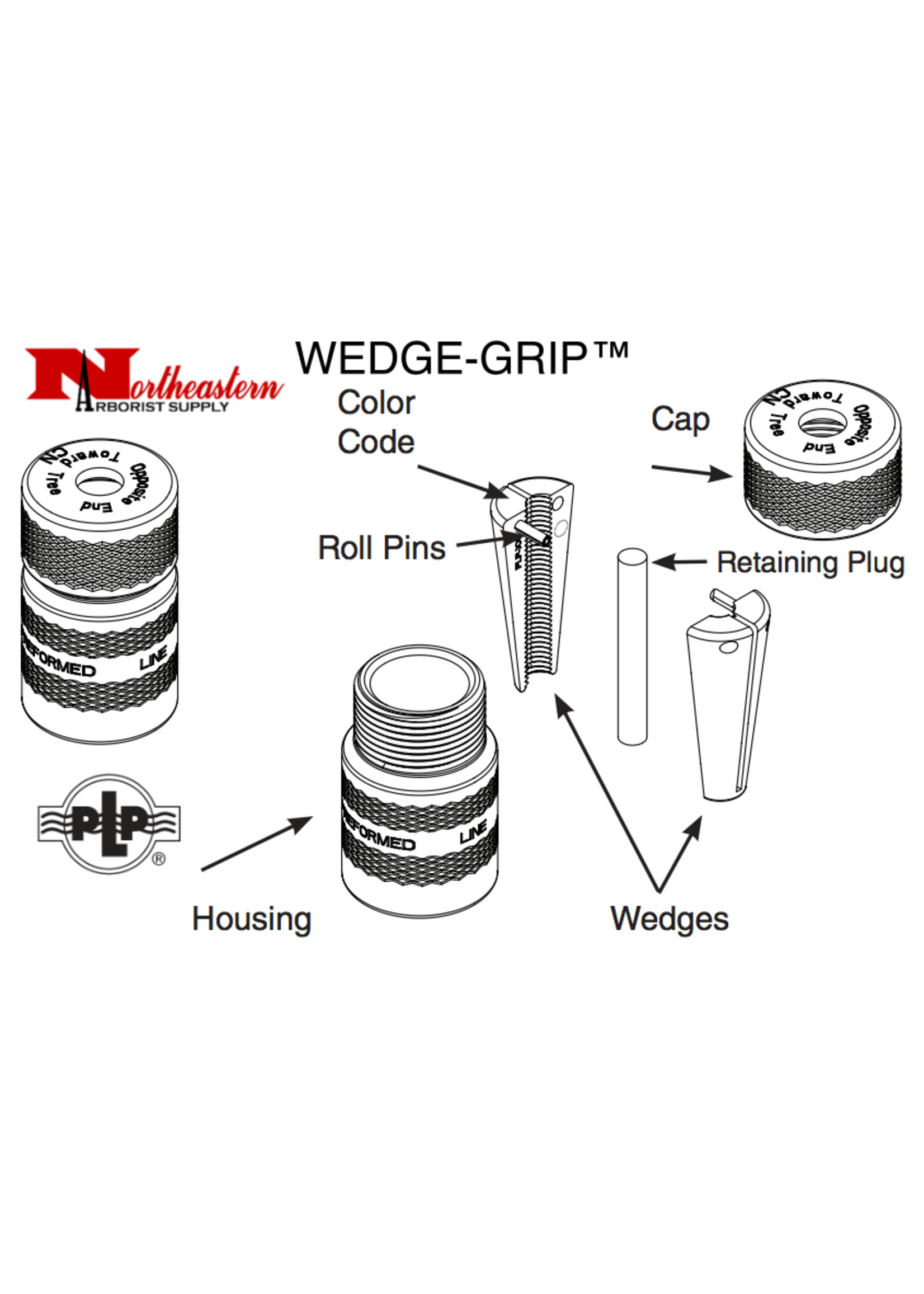 Preformed Line Products Wedge-Grip Dead-End 5/16in - Black
