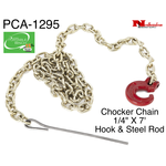 PORTABLE WINCH CO. Choker Chain 1/4" X 7' w/Hook & Steel Rod