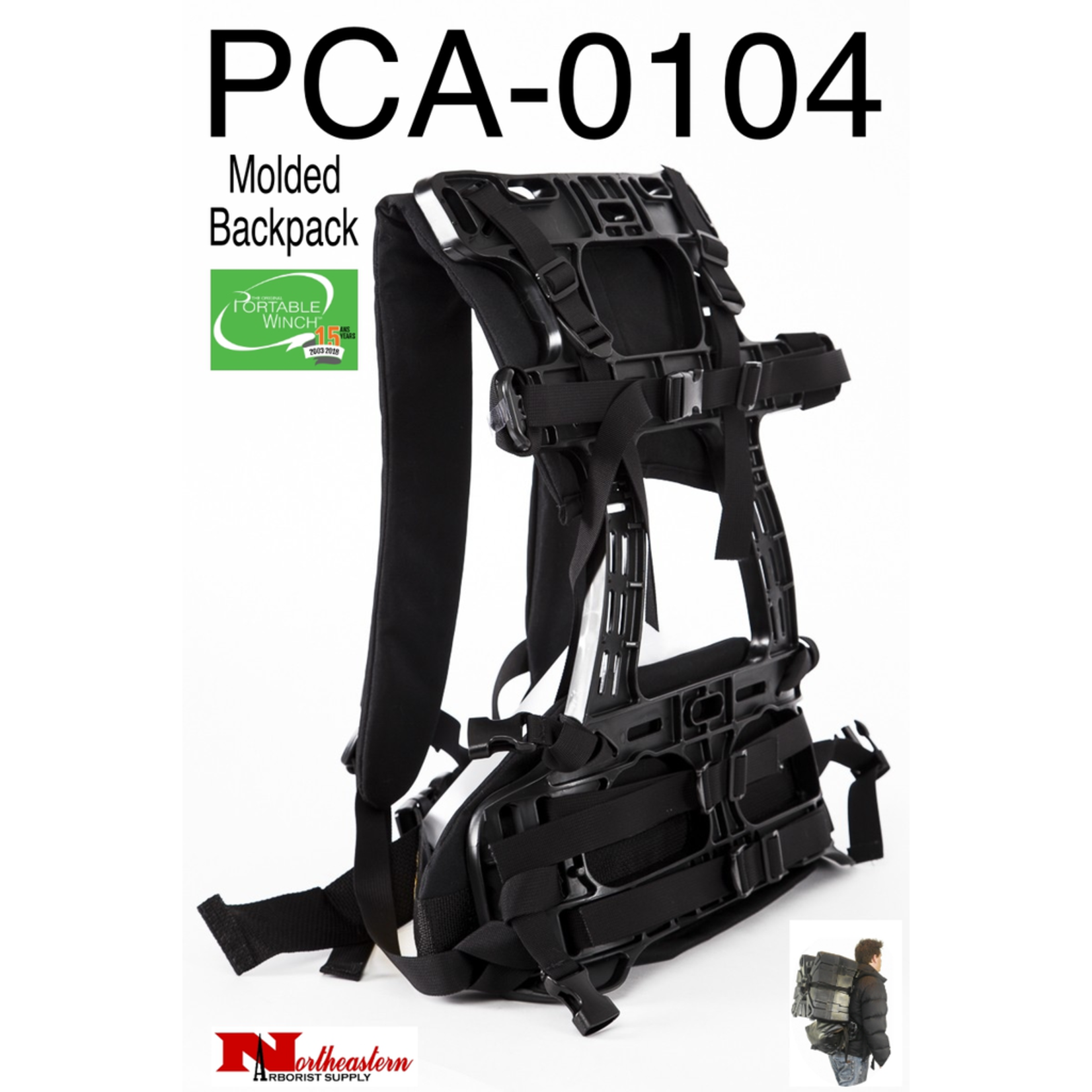 PORTABLE WINCH CO. Molded Packframe For Transport Case PCA-0102 or Carry All Bag PCA-0105