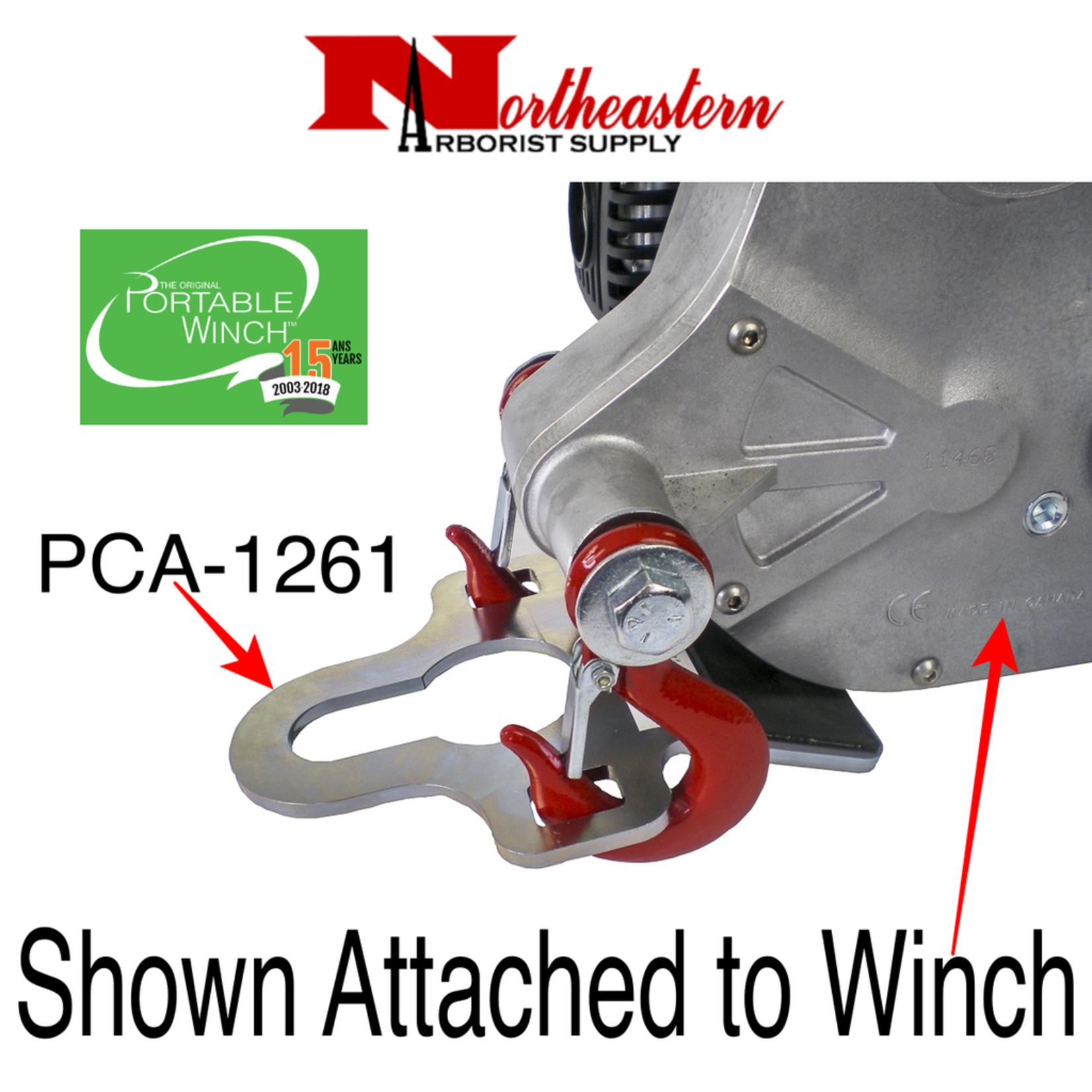 PORTABLE WINCH CO. Hitch Plate Winch Anchor. fits Towing Balls Up To 2"
