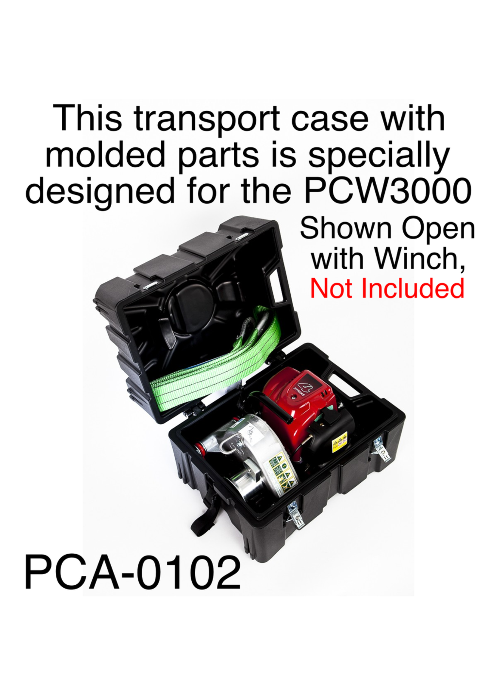 PORTABLE WINCH CO. Transport Case with Molded Parts, Specially Designed for the PCW3000 Winch