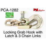 PORTABLE WINCH CO. Grab Hook 5/16" w/Latch & 3 Chain Links