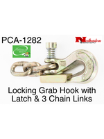 PORTABLE WINCH CO. Grab Hook 5/16" with Latch & 3 Chain Links