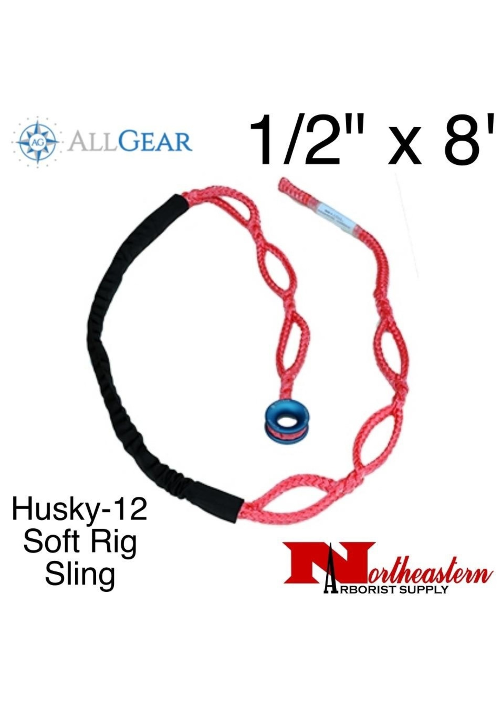 All Gear Inc. Husky - Soft Rig Sling 1/2" X 8' With Low Friction Ring & Chafe Cover, AGSRS12S128