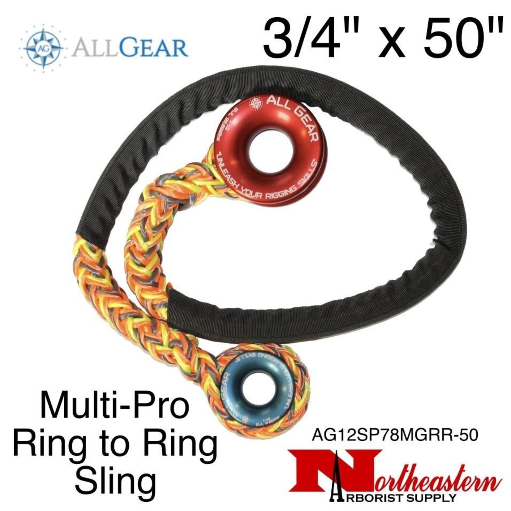All Gear Inc. Multi Pro Ring to Ring Sling 3/4" x 50" 21,000 Lb. Avg. Tensile.