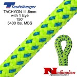 Teufelberger Tachyon 11.5mm x 150' 1" Eye One End, Green/Blue 5400 Lbs. MBS