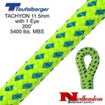 Teufelberger Tachyon 11.5mm x 200' 1" Eye One End, Green/Blue 5400 Lbs. MBS