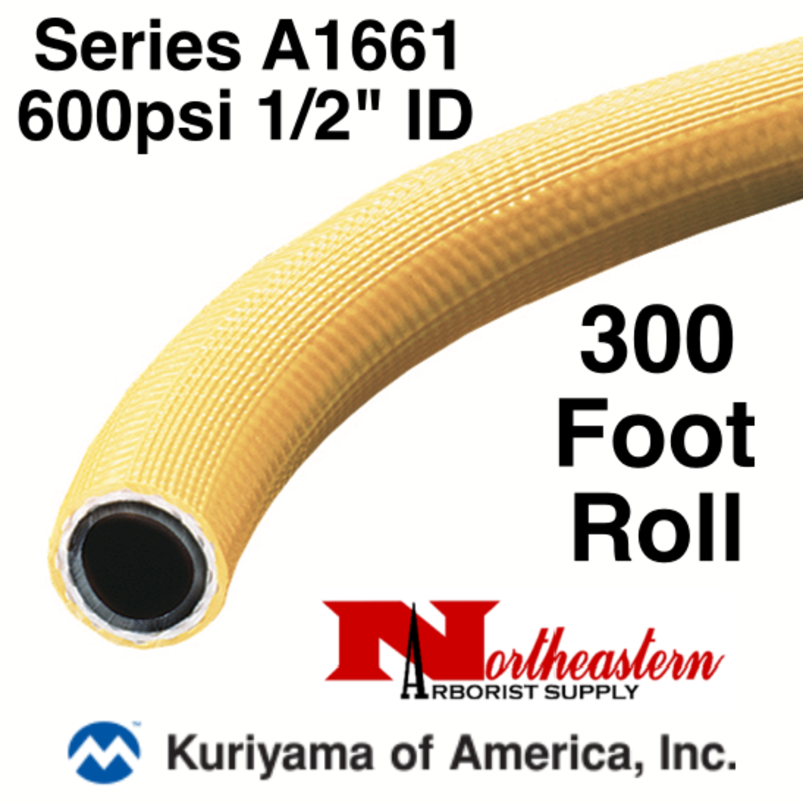 Kuriyama Hose, 600 PSI 1/2" ID Yellow Tree 300' Roll