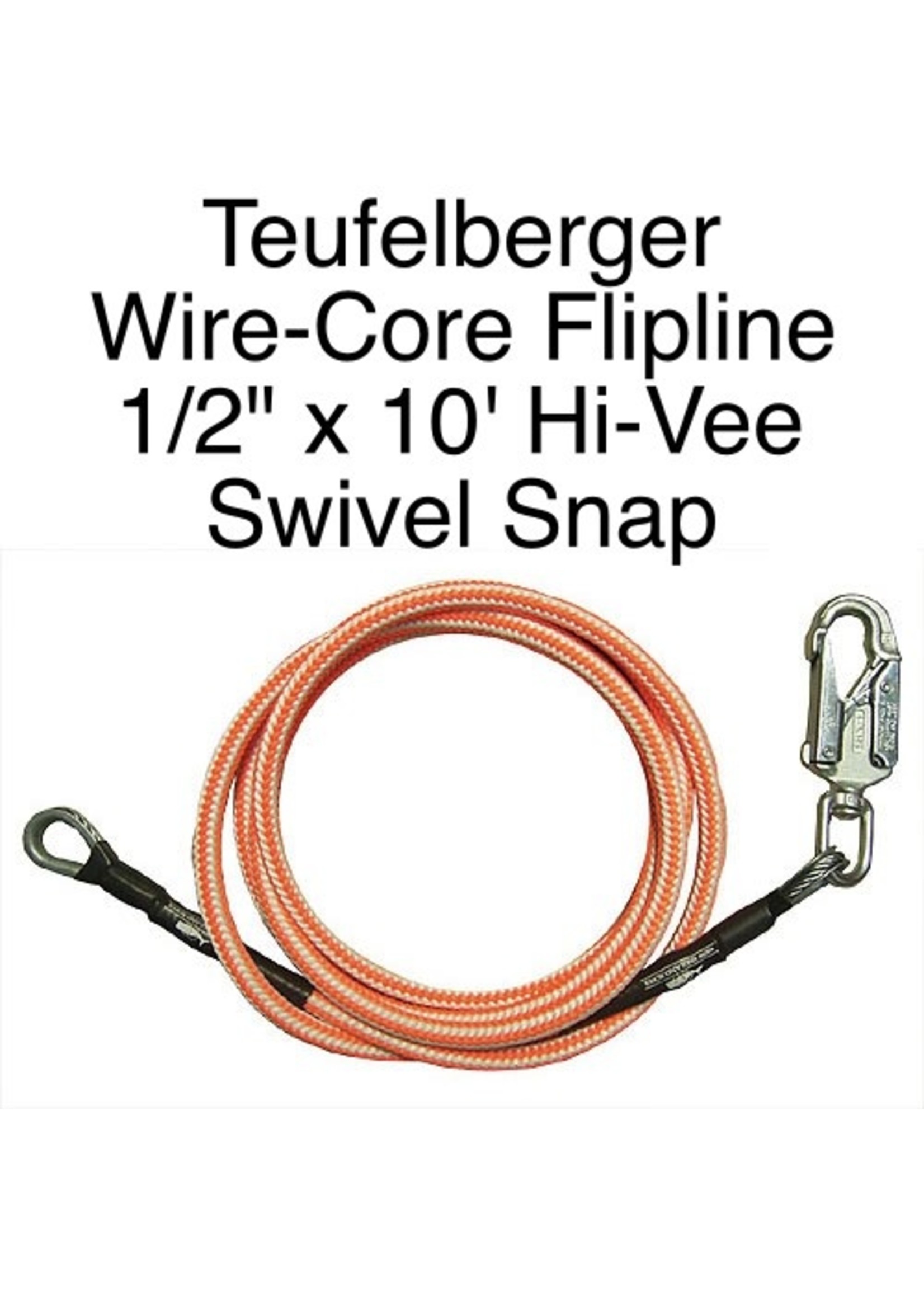 Teufelberger Flipline Hi-Vee 1/2" x 10' with Swivel Snap