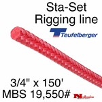Teufelberger Sta-Set 3/4x150ft Coated Red 19,550#Mbs