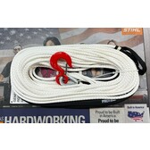 White Dyneema® Winch Rope, 3/8” X 100' with Hook & Sleeve