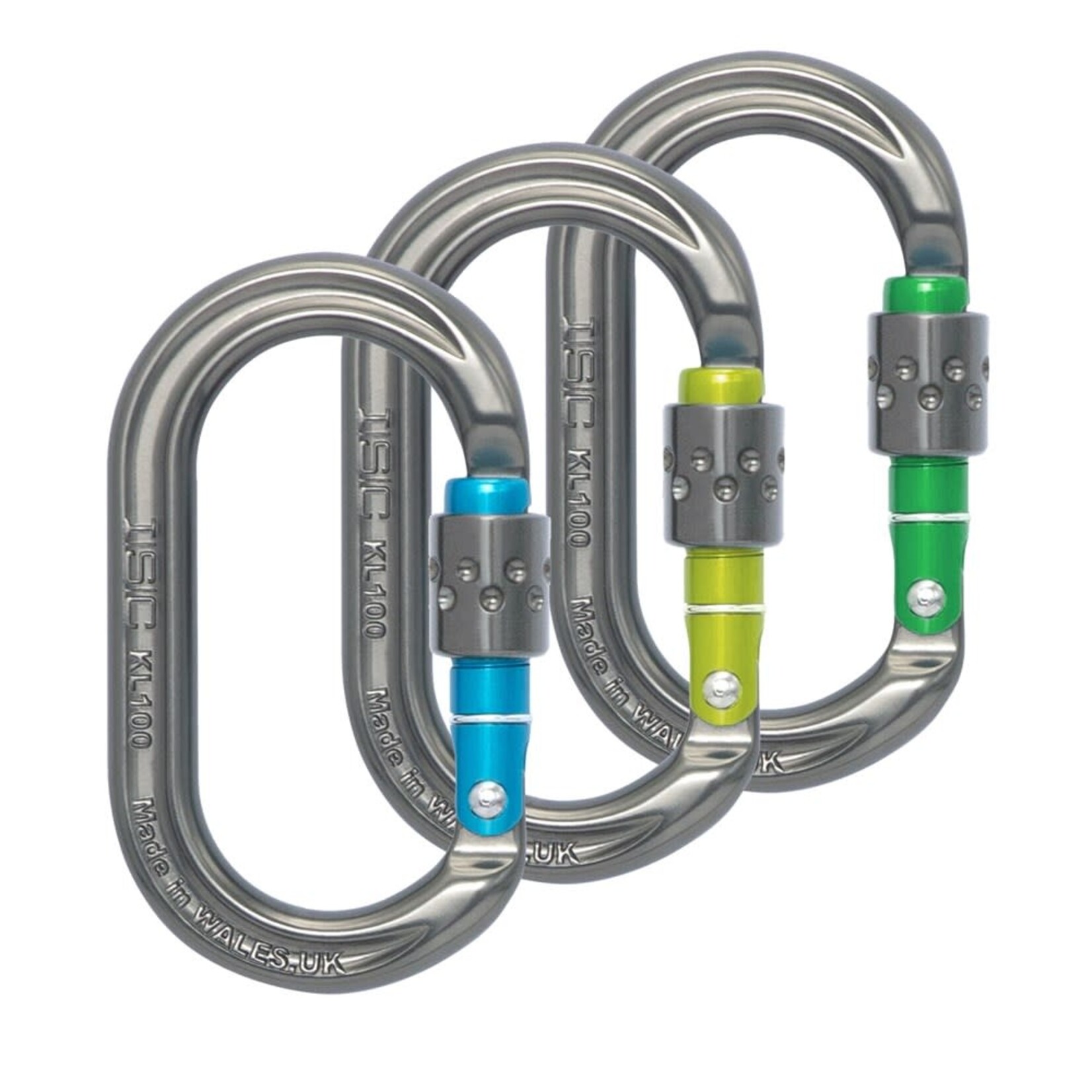 ISC Accessory Karabiner - Screwgate - 3 Pack - Turquoise/Lemon/Green