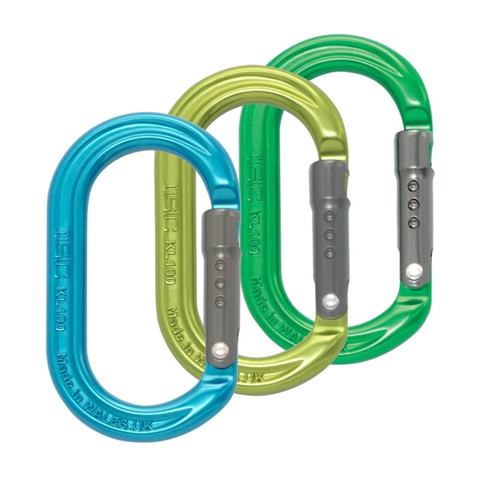 ISC Accessory Karabiner - Straight Gate - 3 Pack - Turquoise/Lemon/Green